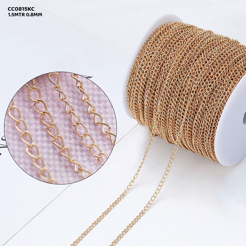 Cc0815Kc Chain 1.5Mtr Kc Gold 0.8Mm