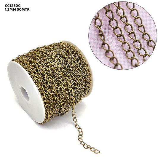 Gift To Love | Chain | Color : Copper | Size : 1.2 Mm | Pcs : 50 Mtr | Code : CC1250C