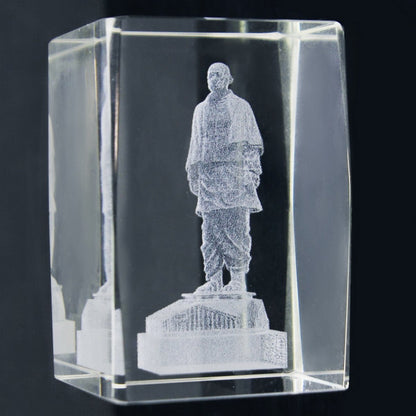 Gift To Love | Crystal Cube Sardar Patel | Size : 5 X 5 X 8 | Code : CC5000