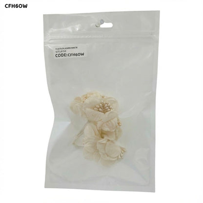 Gift To Love | Cloth Flower | Color : Off White | Pcs : 6 Pcs | Code : CFH6OW