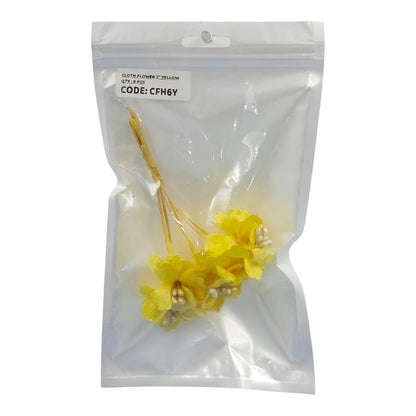 Gift To Love | Cloth Flower | Color : Yellow | Pcs : 6 Pcs | Code : CFH6Y