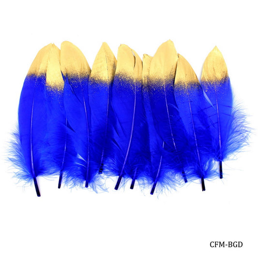 Gift To Love | Feather Artificial Medium | Color : Colour & Golden | Pcs : 10 Pcs | Code : CFM-BGD