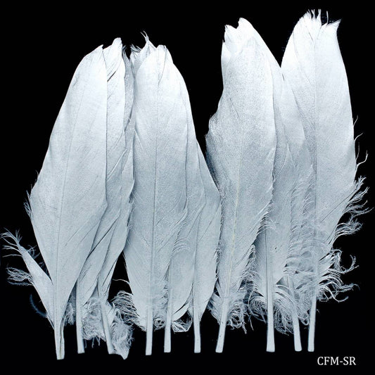 Gift To Love | Feather Artificial Medium | Color : Silver | Pcs : 10 Pcs | Code : CFM-SR