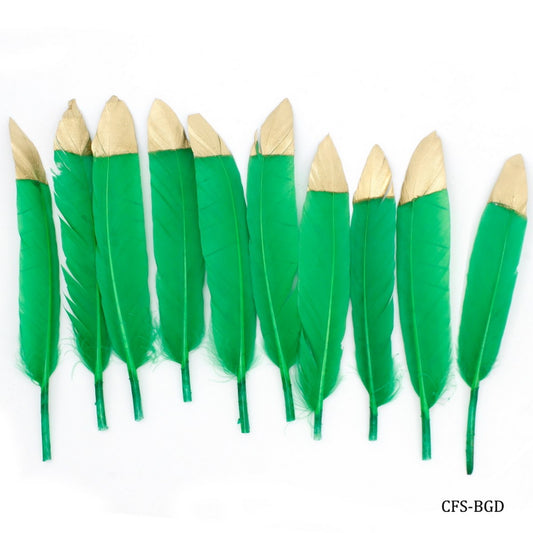 Gift To Love | Feather Artificial Small | Color : Colour & Gold | Pcs : 10 Pcs | Code : CFS-BGD