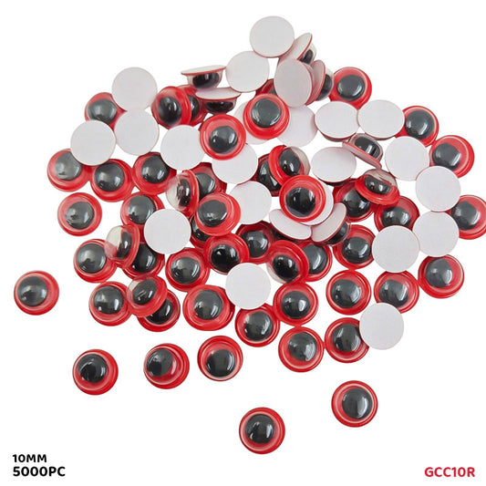 Gift To Love | Googly Eye Colored 10MM Red 70PCS | Code : CGG10R