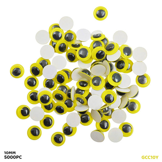 Gift To Love | Googly Eye Colored 10MM Yeellow 70PCS | Code : CGG10Y