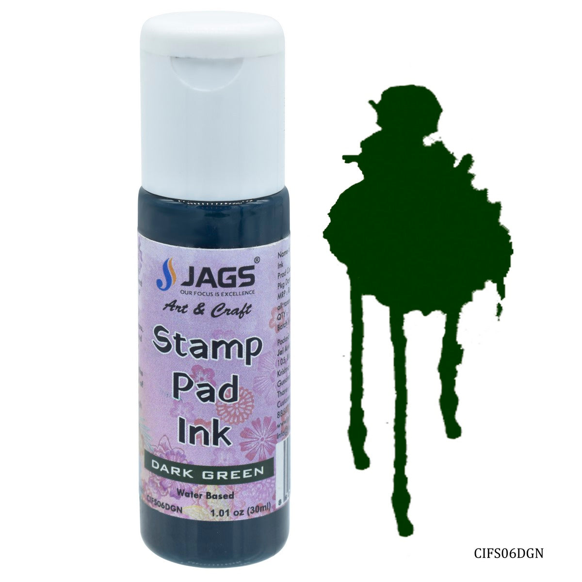 Gift To Love | Craft Ink For Stamp Pad | Color : Dark Green | Size : 30 Ml | Code : CIFS06DGN