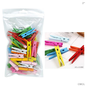 Gift To Love | Clip Medium Wooden | Size : 2 Inch | Pcs : 50 Pcs | Code : CMCL