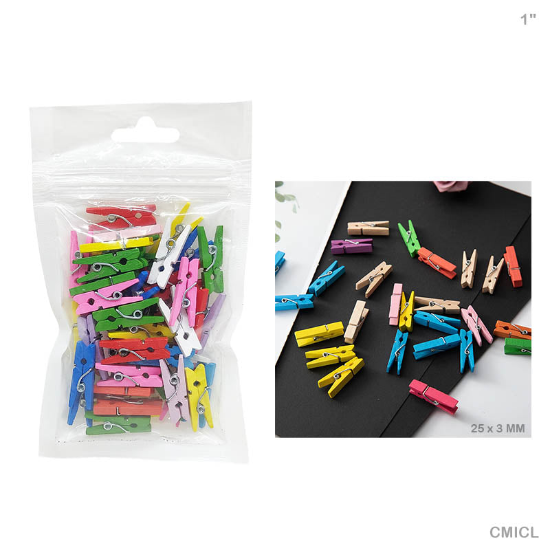 Gift To Love | Clip Mini Wooden | Size : 1 Inch | Pcs : 50 Pcs | Code : CMICL