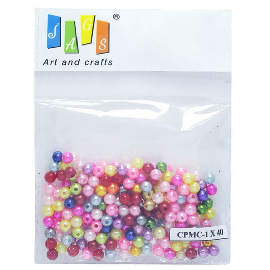 Gift To Love | Craft Beads Multi Colour | Size : 4 Mm | Pcs : 25 Gm | Code : CPMC-1