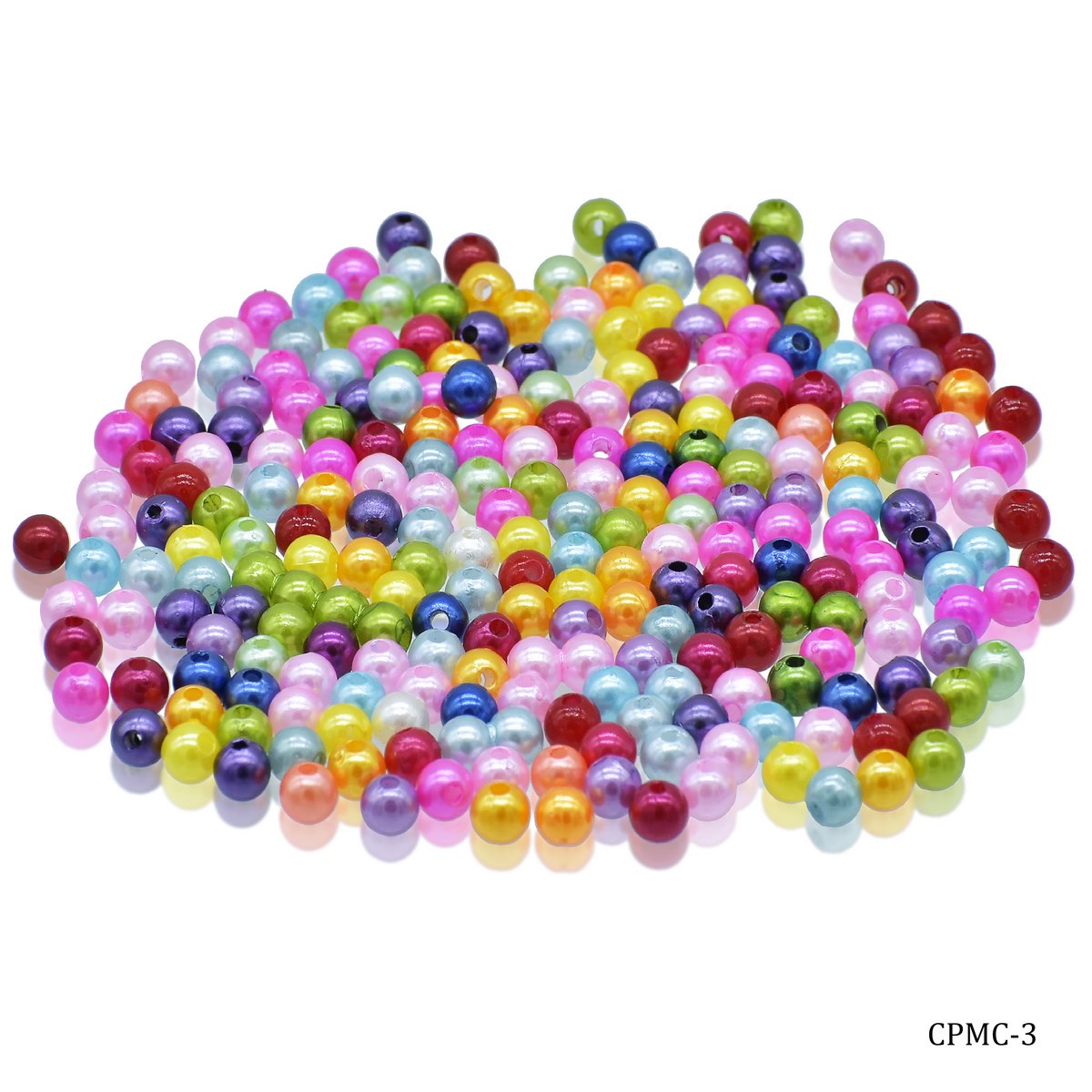 Gift To Love | Craft Beads Multi Colour | Size : 8 Mm | Pcs : 25 Gm | Code : CPMC-3