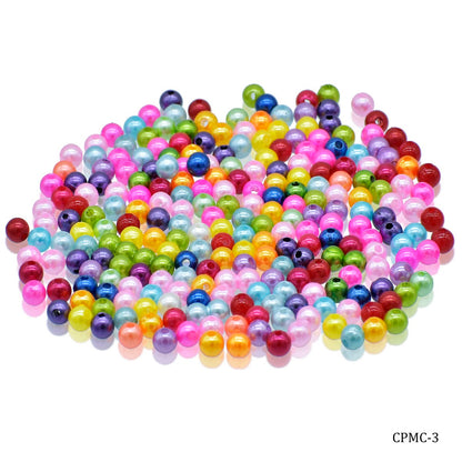 Gift To Love | Craft Beads Multi Colour | Size : 8 Mm | Pcs : 25 Gm | Code : CPMC-3