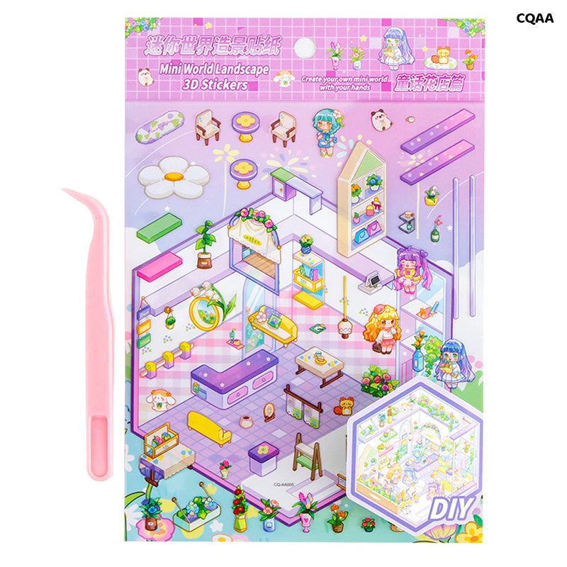 Gift To Love | Diy Mini World Landscape 3D Sticker With Twizer | Code : CQAA