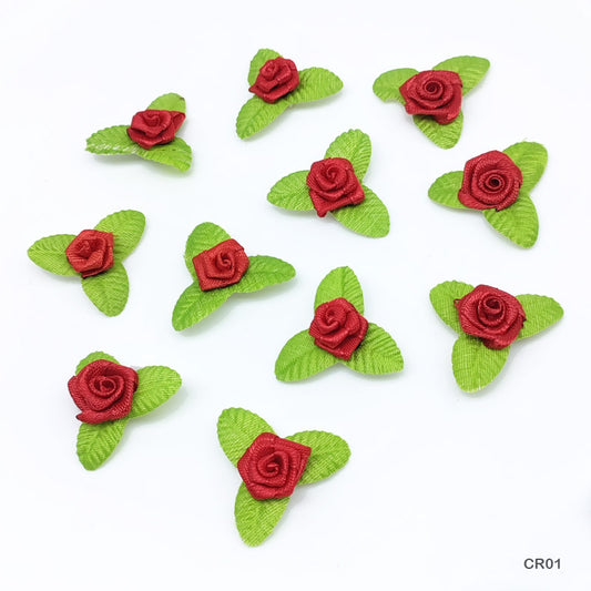 Gift To Love | Satin Cloth Flower | Color : Red | Pcs : 72 Pcs | Code : CR01