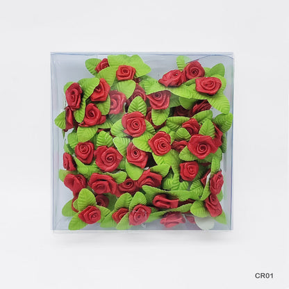 Gift To Love | Satin Cloth Flower | Color : Red | Pcs : 72 Pcs | Code : CR01