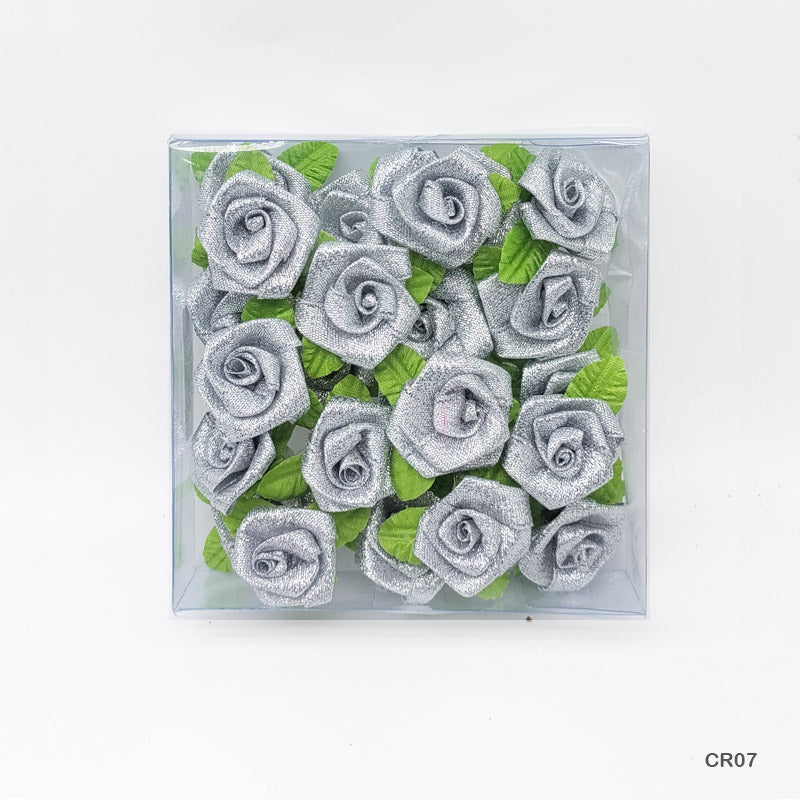 Gift To Love | Satin Cloth Flower | Color : Silver | Pcs : 24 Pcs | Code : CR07
