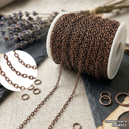 Gift To Love | Chain | Size : 0.8 Mm | Pcs : 50 Mtr | Code : CR0850T