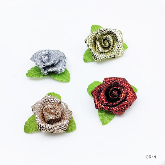 Gift To Love | Satin Cloth Flower | Color : Glittery Multi | Pcs : 24 Pcs | Code : CR11