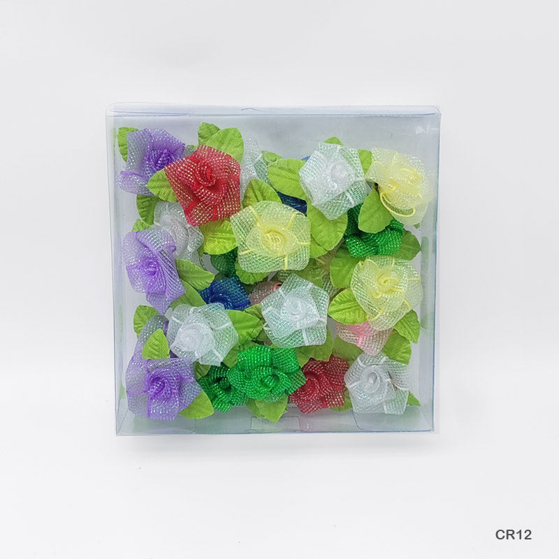 Gift To Love | Satin Cloth Flower | Color : Tp Multi | Pcs : 24 Pcs | Code : CR12