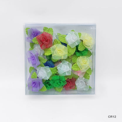 Gift To Love | Satin Cloth Flower | Color : Tp Multi | Pcs : 24 Pcs | Code : CR12