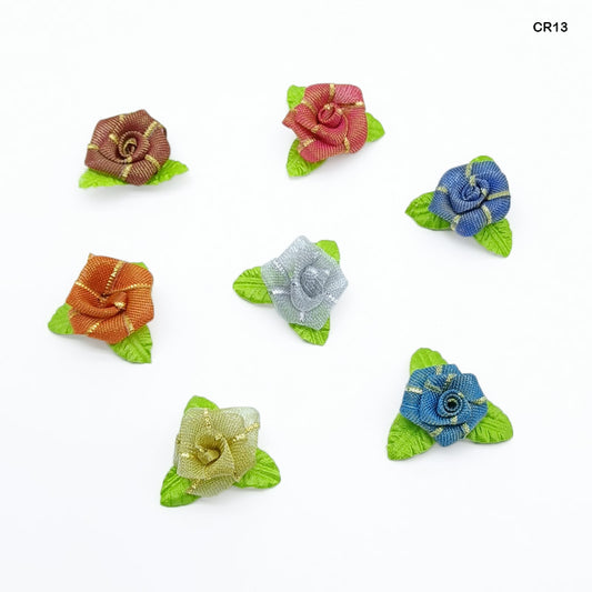 Gift To Love | Satin Cloth Flower | Color : Opec Multi | Pcs : 24 Pcs | Code : CR13