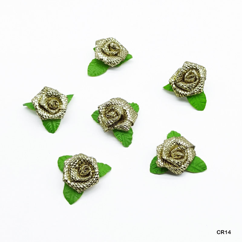 Gift To Love | Satin Cloth Flower | Color : Glittery Rose Gold | Pcs : 24 Pcs | Code : CR14