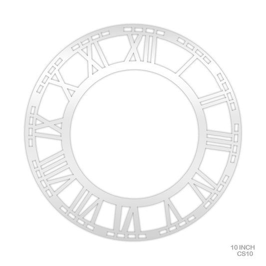 Gift To Love | Clock Acrylic Roman | Color : Silver | Size : 10 Inch | Code : CS10