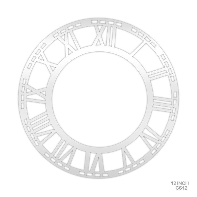 Gift To Love | Clock Acrylic Roman | Color : Silver | Size : 12 Inch | Code : CS12