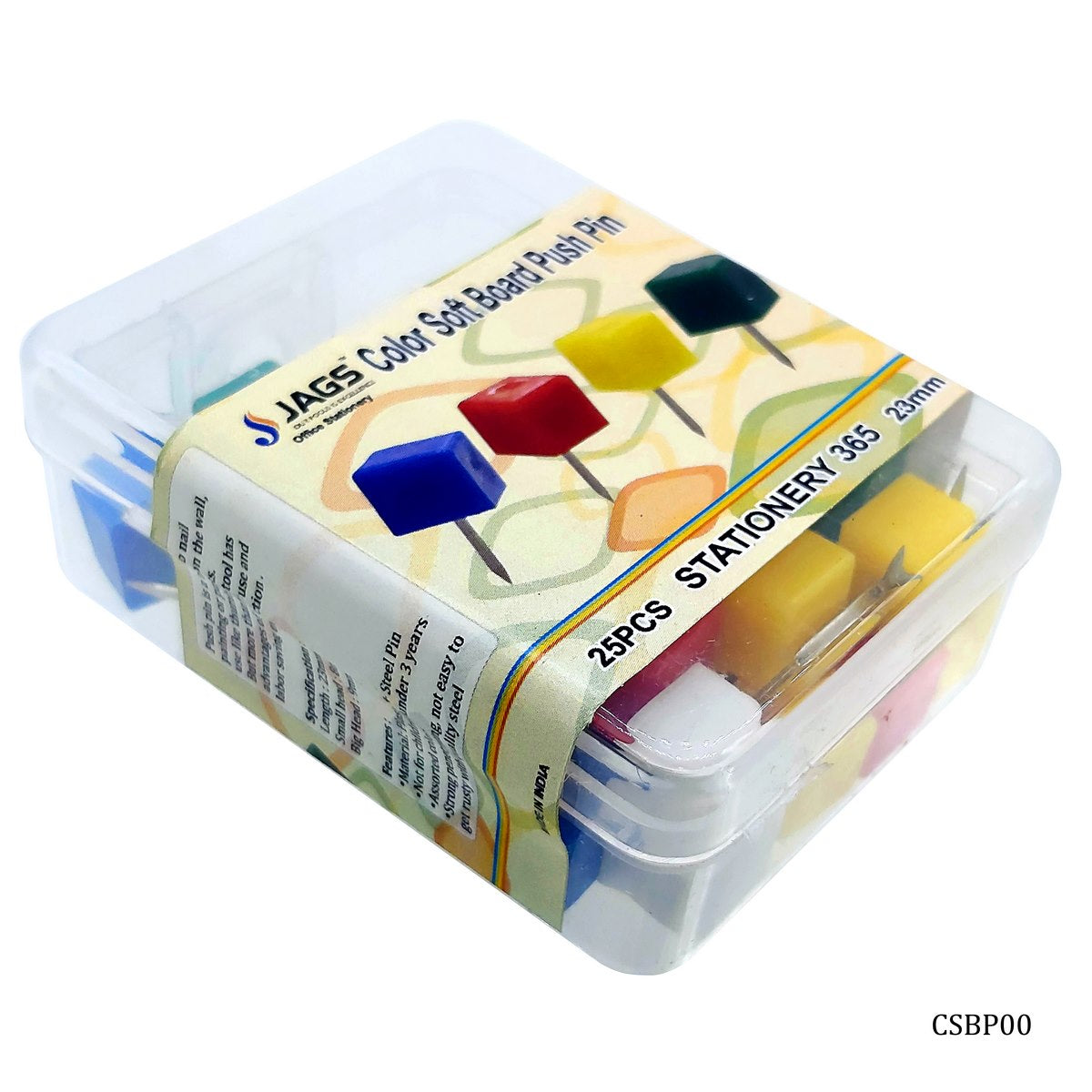 Gift To Love | Colour Soft Board Push Pin Square Shape | Pcs : 25 Pcs | Code : CSBP00