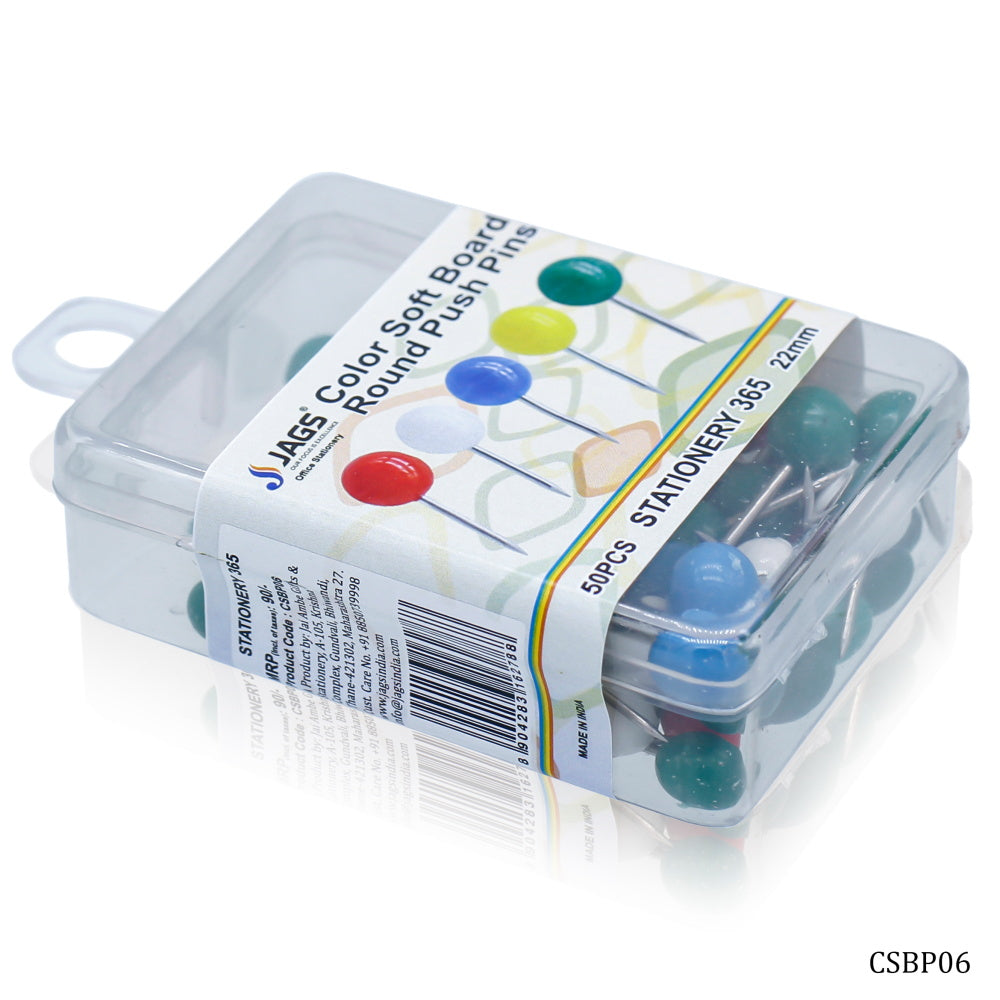 Gift To Love | Colour Soft Board Push Pin Round Shape | Pcs : 65 To 70 Pcs | Code : CSBP06