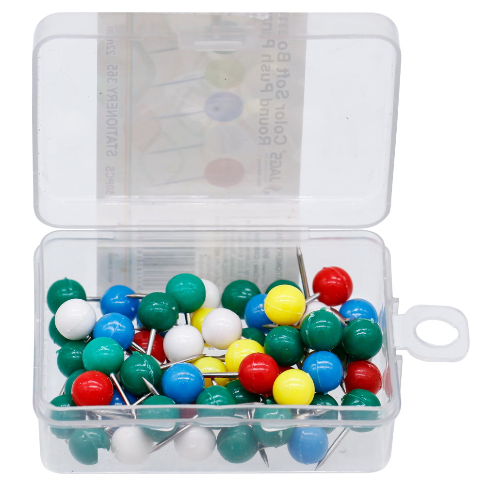 Gift To Love | Colour Soft Board Push Pin Round Shape | Pcs : 65 To 70 Pcs | Code : CSBP06