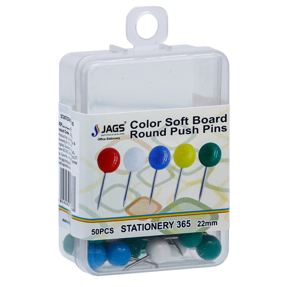 Gift To Love | Colour Soft Board Push Pin Round Shape | Pcs : 65 To 70 Pcs | Code : CSBP06