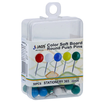 Gift To Love | Colour Soft Board Push Pin Round Shape | Pcs : 65 To 70 Pcs | Code : CSBP06