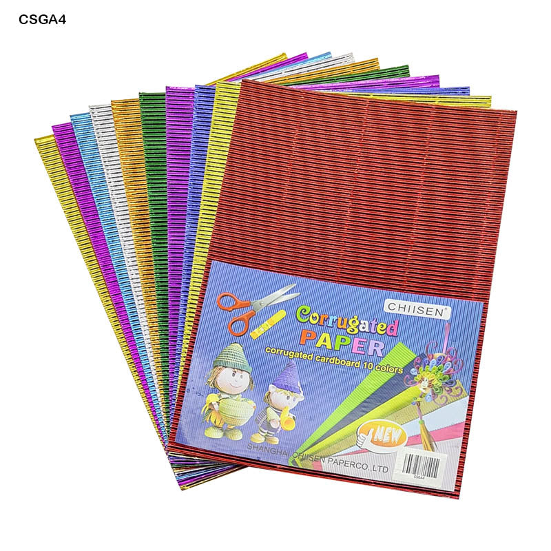 Gift To Love | A4 Corrugated Metallic Sheets | Color : Multi | Size : A4 | Pcs : 10 Pcs | Code : CSGA4