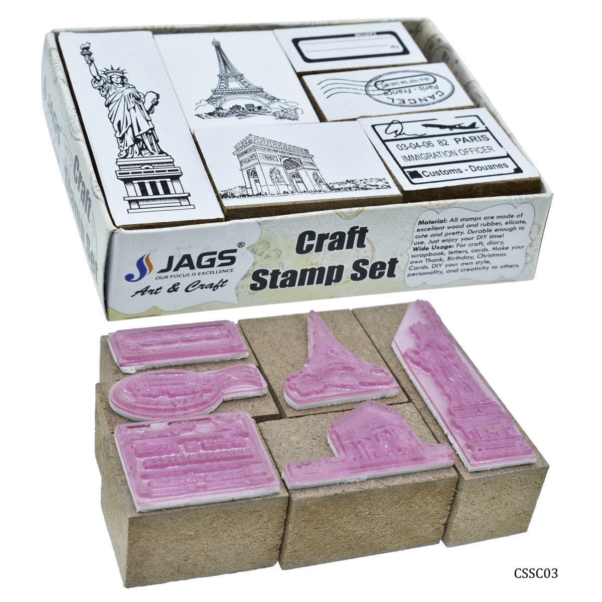 Gift To Love | Craft Stamp Set Wonder Of World | Pcs : 6 Pcs Set | Code : CSSC03