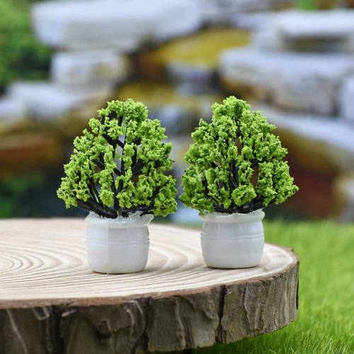 Gift To Love | Artificial Miniature Flower Pot Green 2 Pcs | Code : CT022-GN