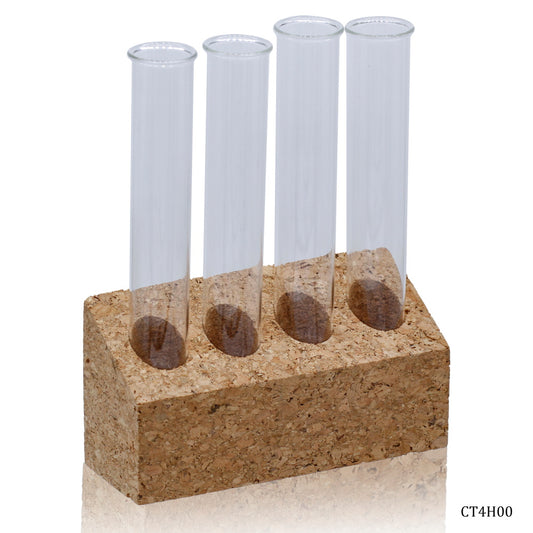 Gift To Love | Cork Tapered 4 Hole Test Tube Planter | Code : CT4H00