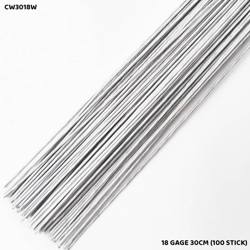 Gift To Love | Craft Wire | Color : White | Size : 18 Gage 30 Cm | Pcs : 100 Sticks | Code : CW3018W