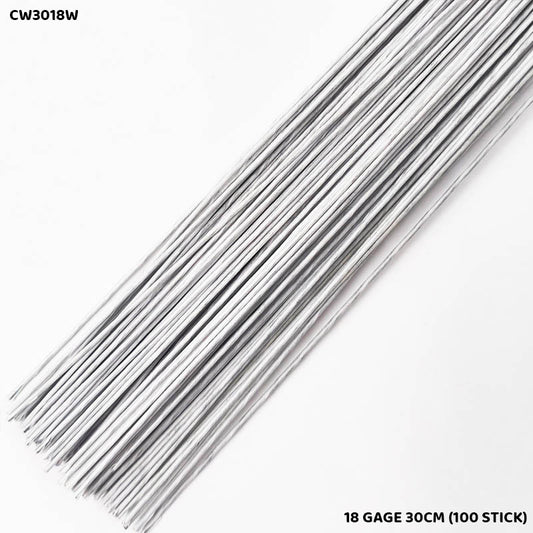 Gift To Love | Craft Wire | Color : White | Size : 18 Gage 30 Cm | Pcs : 100 Sticks | Code : CW3018W