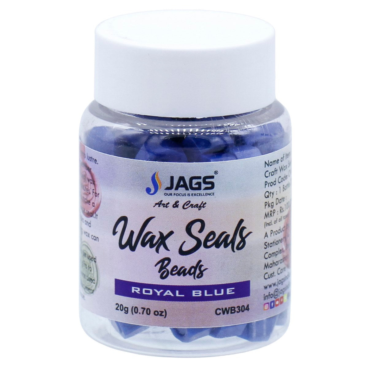 Craft Wax Seal Beads 20Gsm Royal Blue CWB304