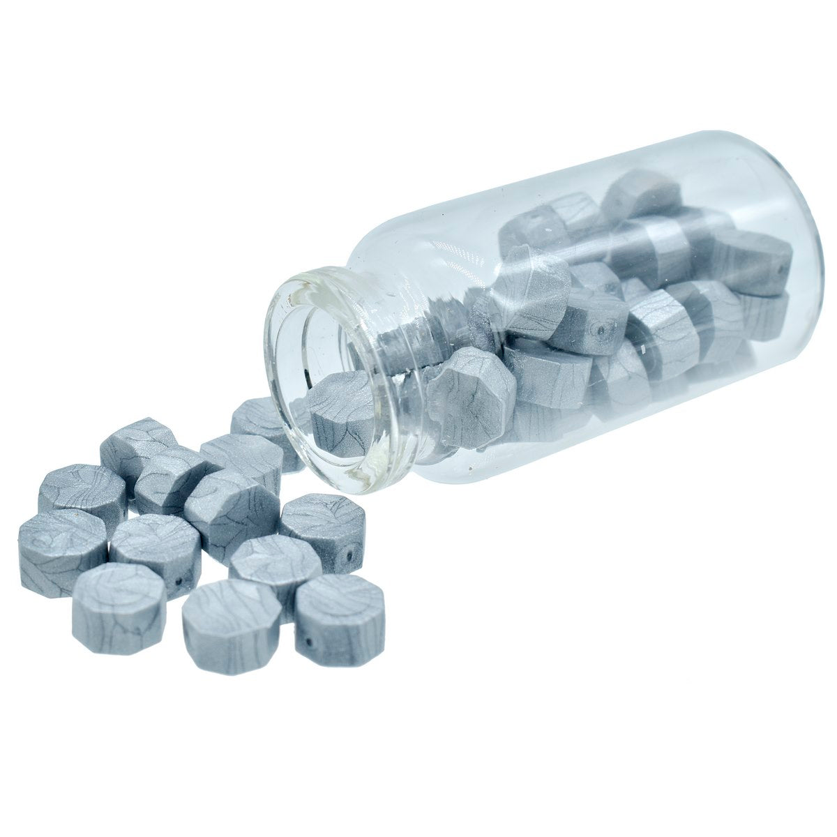 Gift To Love | Craft Wax Glass Bottle | Color : Silver | Code : CWGB03