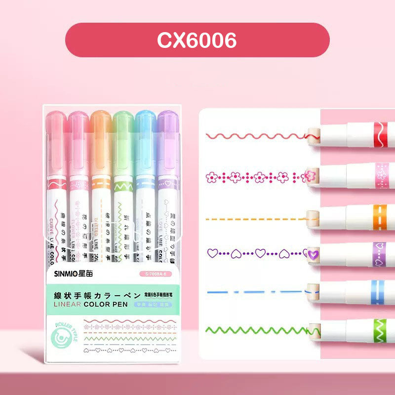 Linear Pen 6 Color Set-Gift To Love-Art & Craft