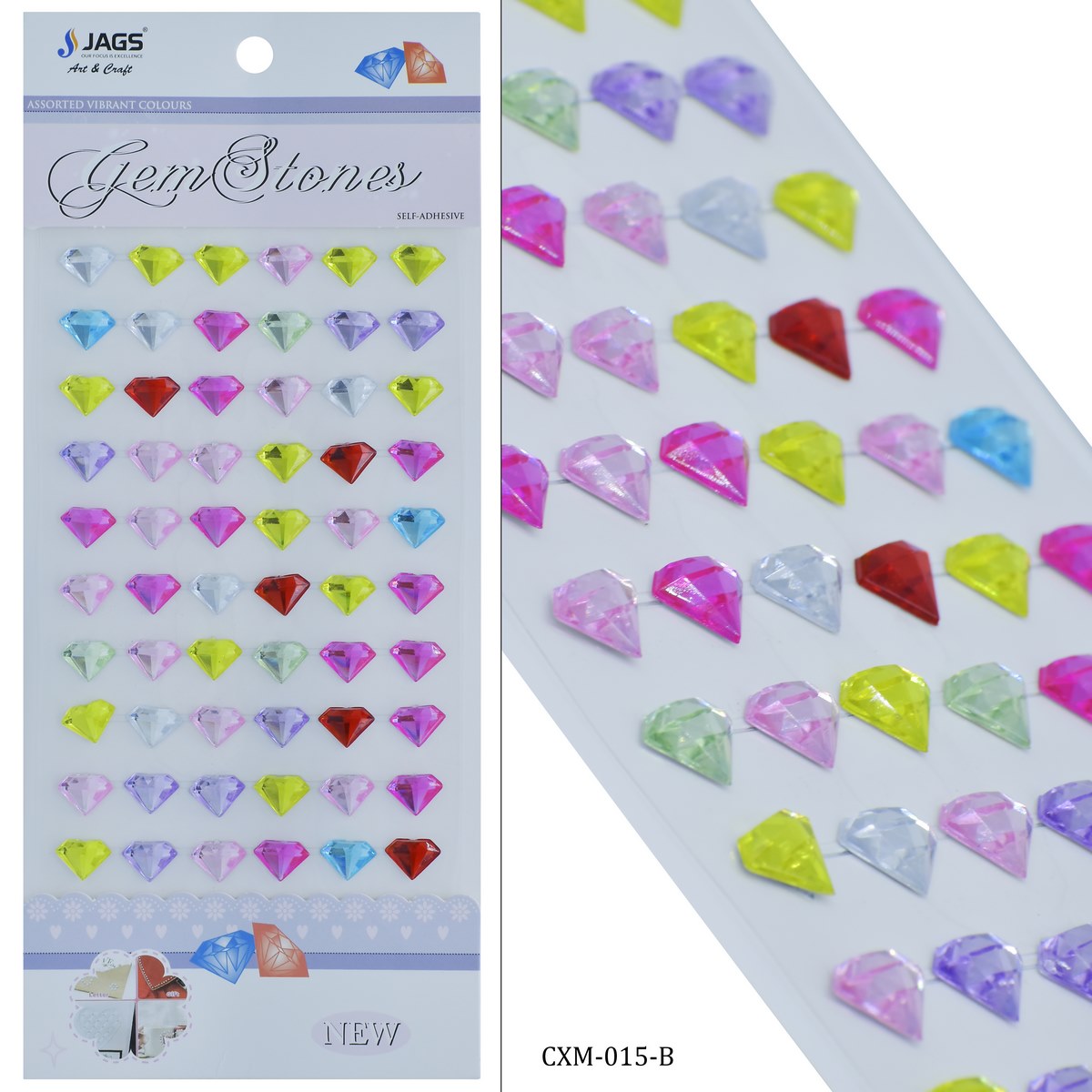 Gift To Love | Round Diamond Gem Stones Sticker | Color : Multicolour | Code : CXM-015-B
