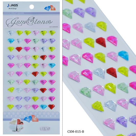 Gift To Love | Round Diamond Gem Stones Sticker | Color : Multicolour | Code : CXM-015-B