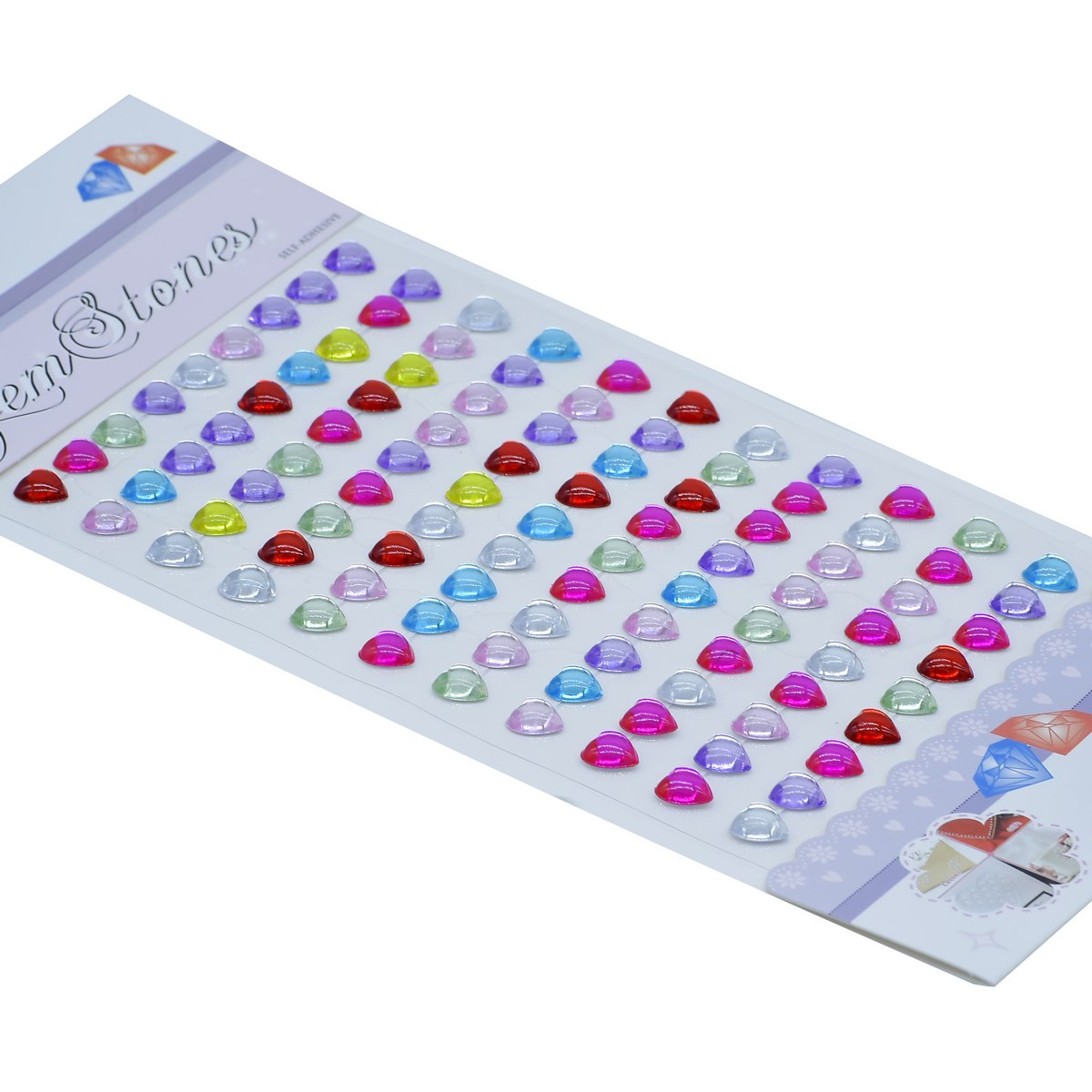 Gift To Love | Heart Gem Stones Sticker | Color : Multicolour | Code : CXM-015-C