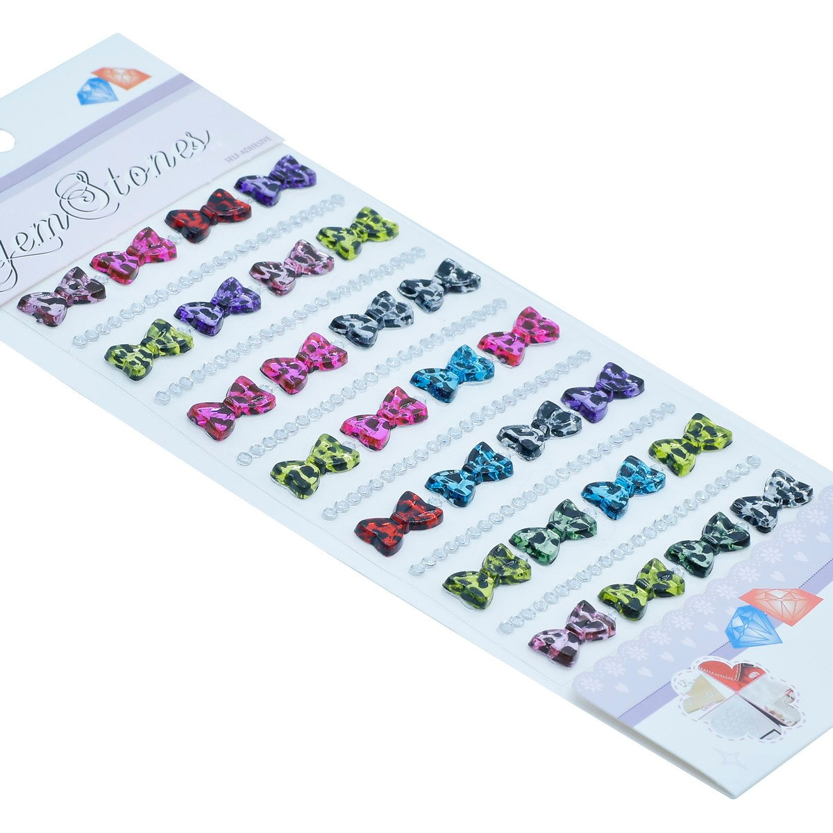 Gift To Love | Bow Gem Stones Sticker | Color : Multicolour | Code : CXM-015-D