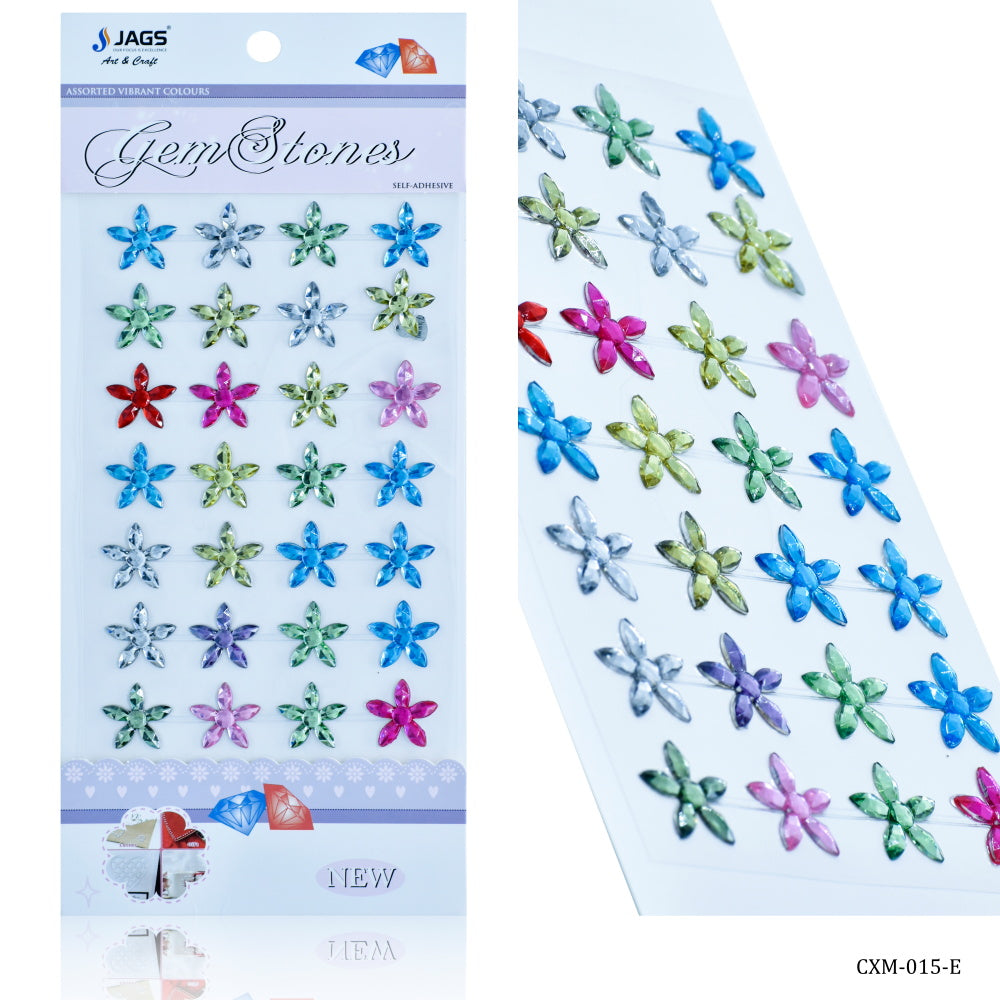 Gift To Love | Flower Gem Stones Sticker | Color : Multicolour | Code : CXM-015-E