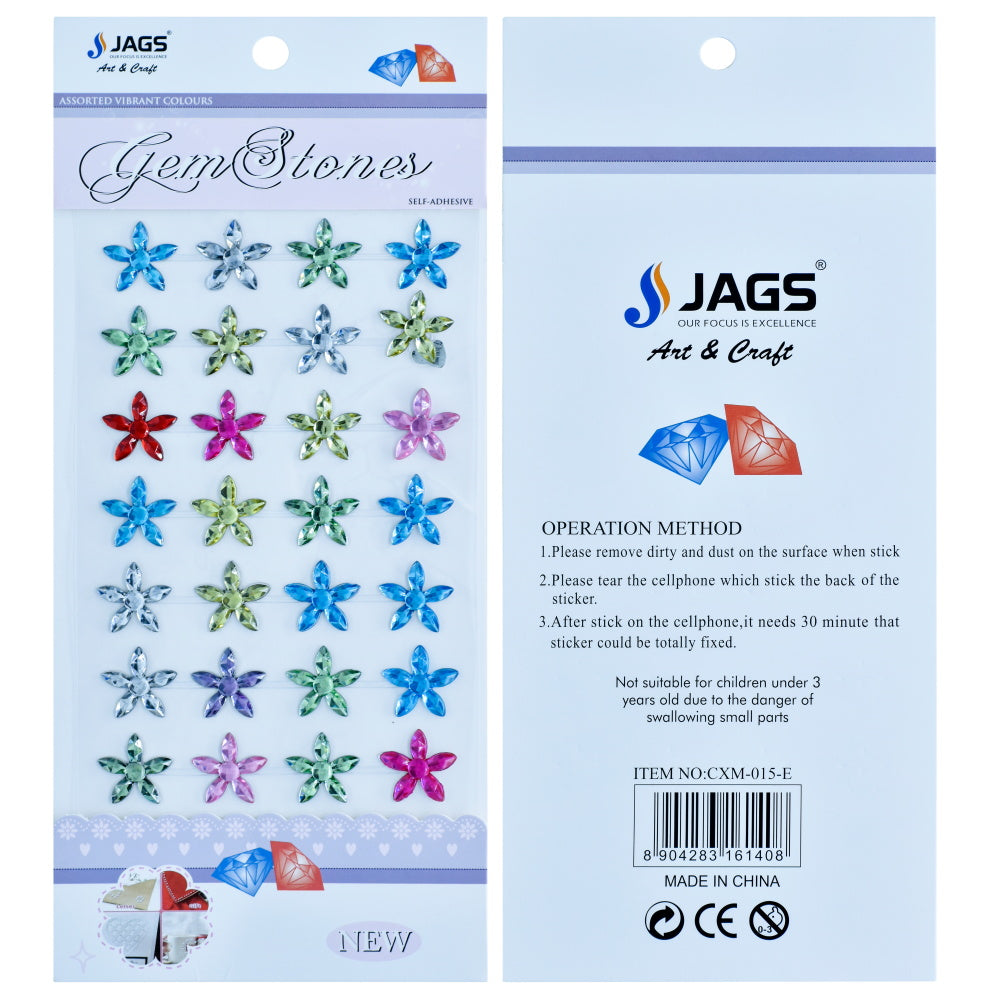 Gift To Love | Flower Gem Stones Sticker | Color : Multicolour | Code : CXM-015-E