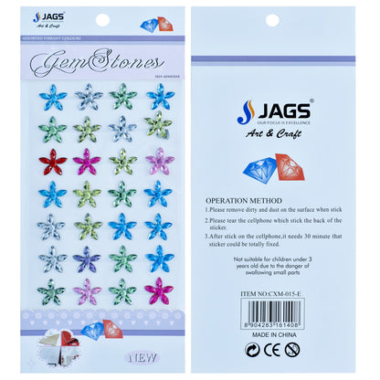 Gift To Love | Flower Gem Stones Sticker | Color : Multicolour | Code : CXM-015-E