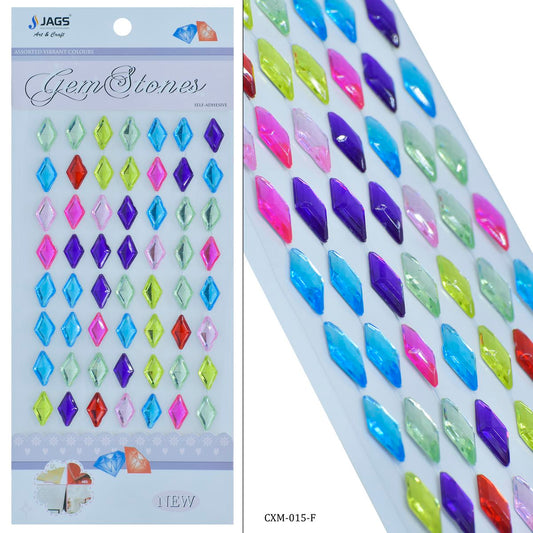 Gift To Love | Rhombus Gem Stones Sticker | Color : Multicolour | Code : CXM-015-F